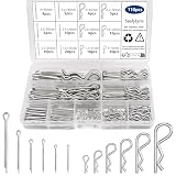 Sandphyrre Assortiment de goupilles fendues en acier inoxydable 304, 12 tailles de clips R...