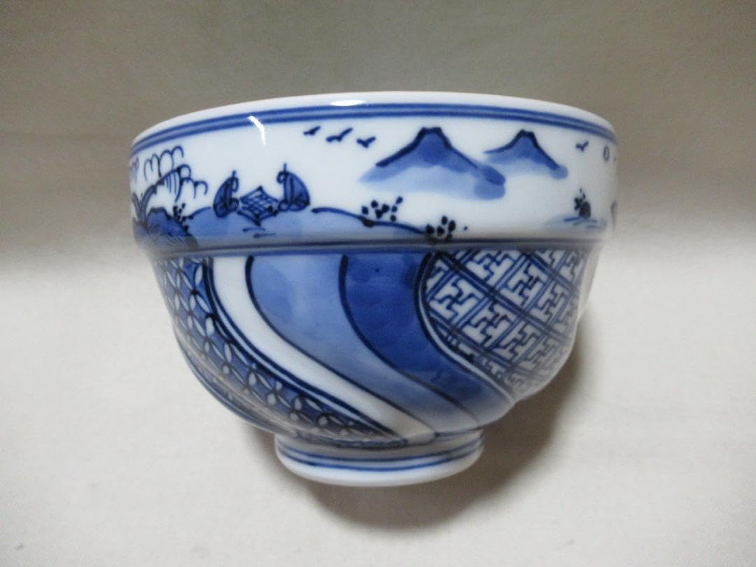 a596茶碗染付山の捻五山窯林淡幽古物茶道具茶道抹茶茶碗ペットケージ