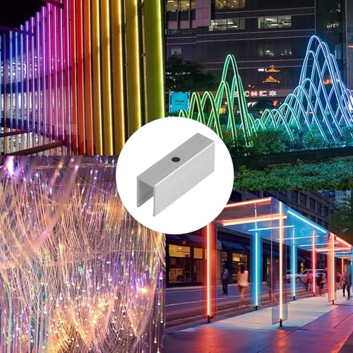Image of neon Rope Light Clips 20 - Piece High - Quality Aluminum Neon Light Clips Kit Made of Durable Aluminum, Waterproof for Outdoor use, and Easy to Install Perfect for DIY neon Signs