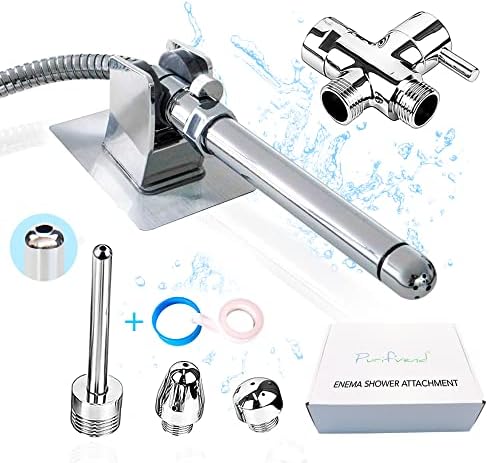 Enema Kit for Colon Cleansing-Enema Shower Attachment-Douche kit-Colon Cleansing Anal Shower-Colonic Irrigation Home Kit-Complete 9 Pieces Set with 100 Inches Hoses for Men and Women-Easy to Install