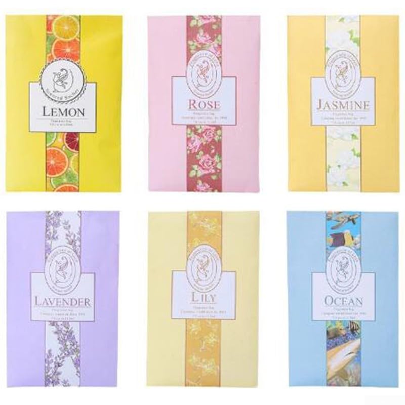 Honseadek 6 bolsitas colgantes de ambientador natural con aromas de lavanda, jazmín y rosa para eliminar armarios, dormitorios y salas de estar