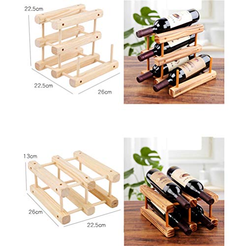 Soporte de vino plegable para 2 botellas color beige miniatura 3