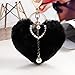 XAM Funny Heart Plush Keychain Cute Faux Fur Pom Pom Key Chains for Purse Backpacks Car Key Gift for Women-B