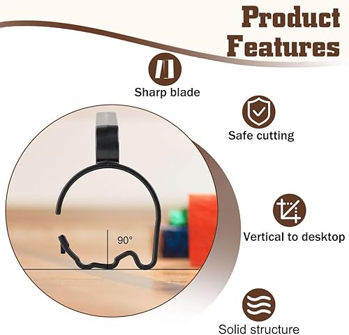 Miniatura 4 de Cortador de rollo de papel de regalo, 2 piezas, herramienta de corte de papel de regalo con mango de corte a presión, fácil deslizamiento, regalo de