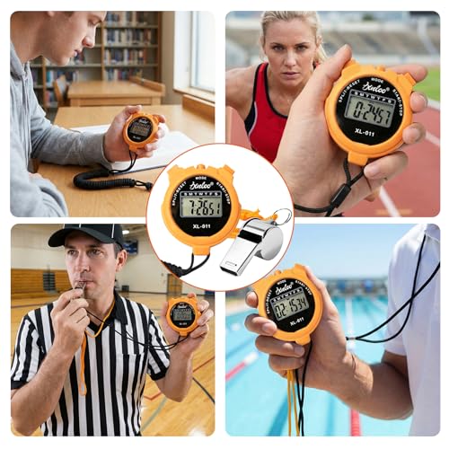 Chronomètres de sport numériques multifonctions avec sifflets de terrain - 8