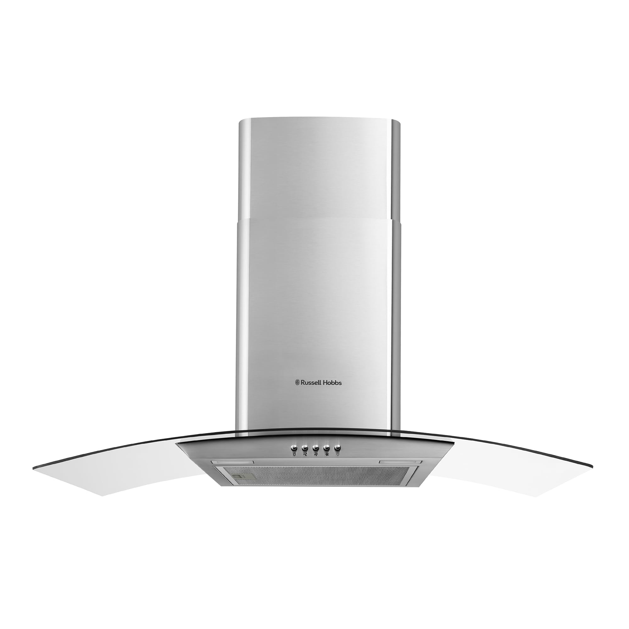 Russell Hobbs 90cm Curved Glass Cooker Hood in Stainless Steel with 3 Speed Settings, 1 x Carbon Filter, Extraction or Recirculation, 500m³/h Extraction Rate, A+ Energy Rating, RH90GCH92A1SS — view 7