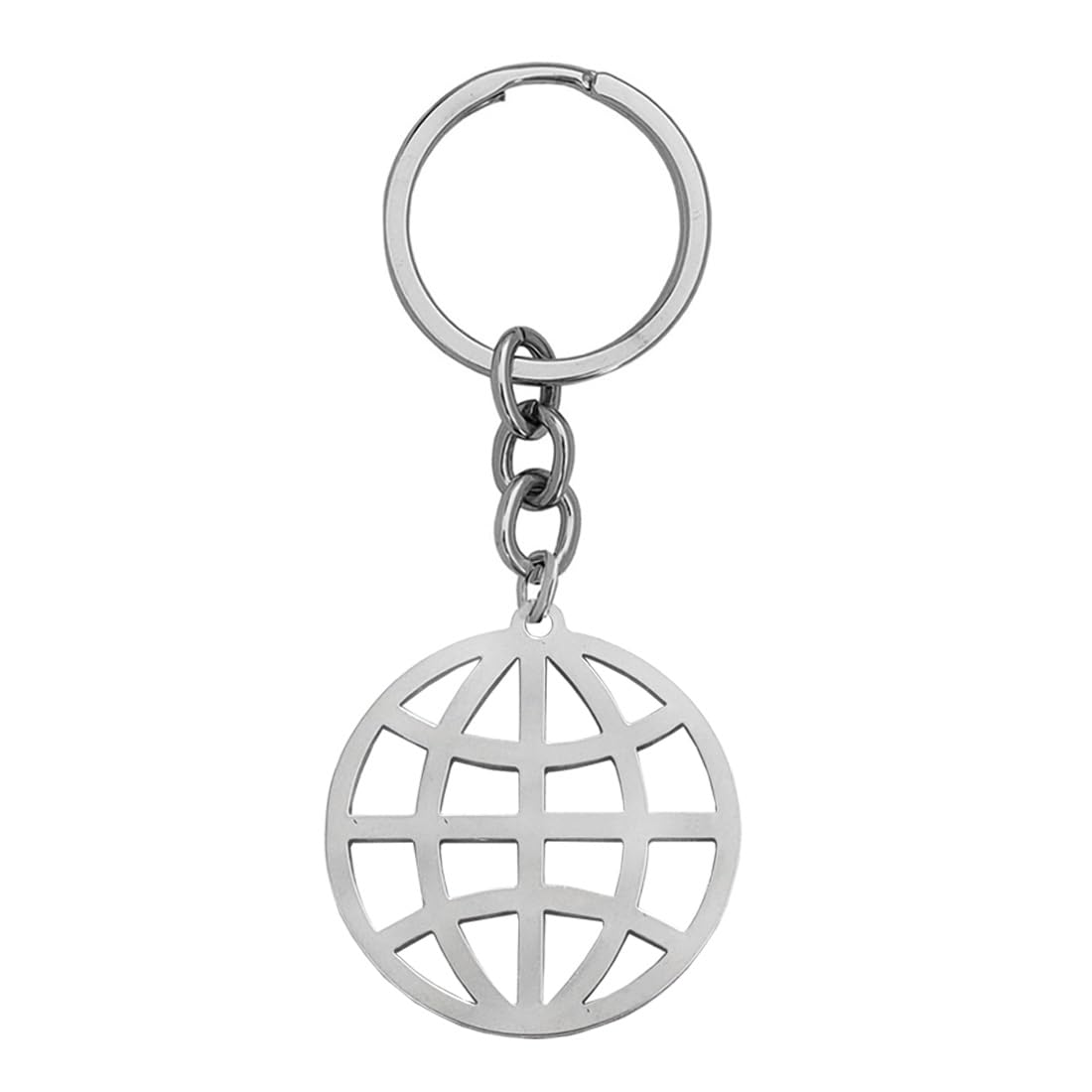 Earth World Map Bike Car Office Birthday Gift To Friend Silver Stainless Steel Keychain For Men And Women-image-5