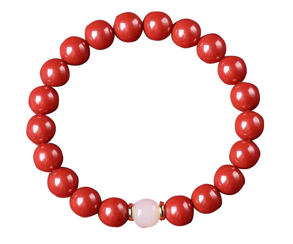Bracelet feng shui en cinabre et chapelet bouddhiste traditionnel de bon augure