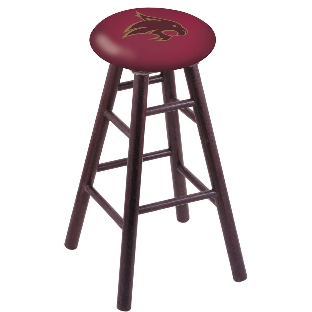 Holland Bar Stool Co. Oak Extra Tall Bar Stool in Dark Cherry Finish with Texas State Seat by The