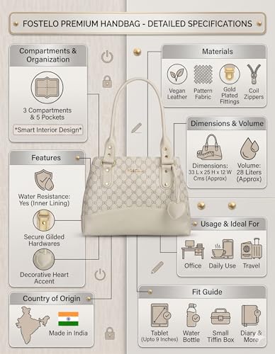 Image of Fostelo Women's Catlin Satchel Tote Handbag for Women | Ladies Purse | Stylish Shoulder Bag | Gift For Women