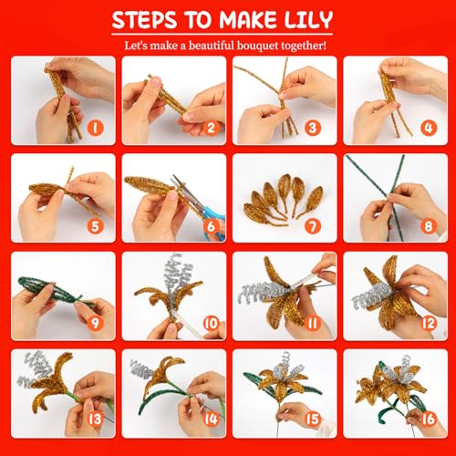 Image of Mnuizu 200 Pcs Pipe Cleaners, Glitter Pipe Cleaners Craft Fuzzy Sticks Bulk
