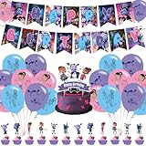 Vampirina Party Decorations,Vampire Girl Birthday Party Supplies Includes Banner- Cake Topper - 24 Cupcake Toppers - 18 Balloons