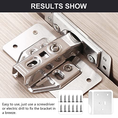 DOITOOL 10 peças de dobradiças de armário, placas de reparo de dobradiça de aço inoxidável, kit de s
