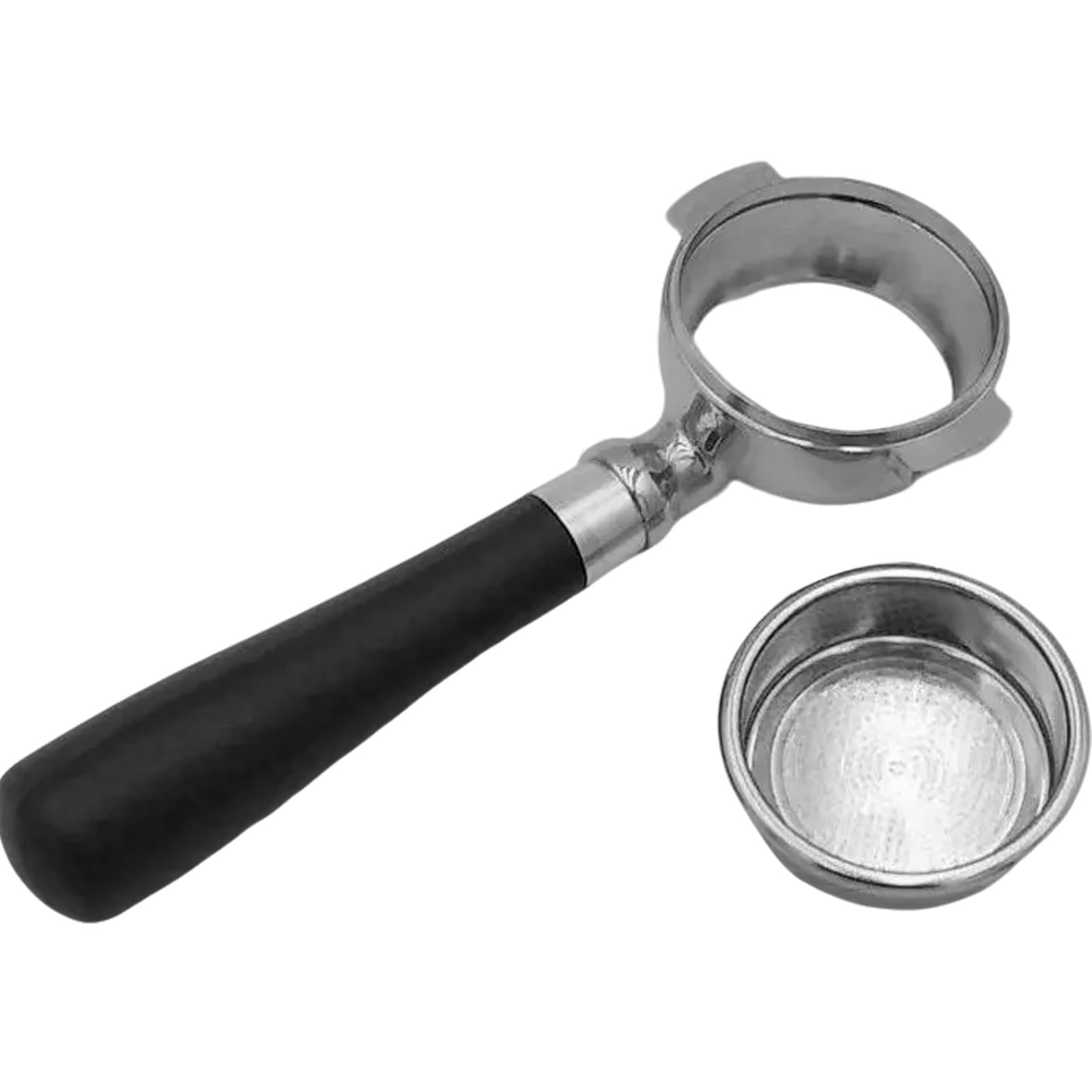 Porte-filtre à café sans fond pour machines à expresso de 58 mm avec design ergonomique et accessoire vintage
