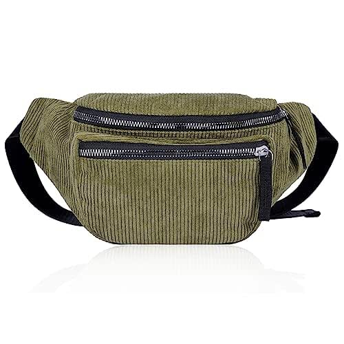 Vinabo Bauchtasche Unisex - Leichte Umhängetasche Mit 4 Fächern In Schwarz