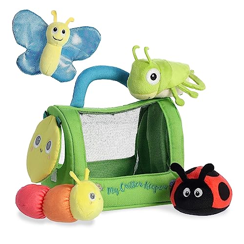 Image of Aurora® Engaging Baby Talk™ My Critter Keeper™ Baby Stuffed Animal - A Fun Playset for Sensory Engagement and Play - for Babies and New Parents - Multicolor 6.5 Inches