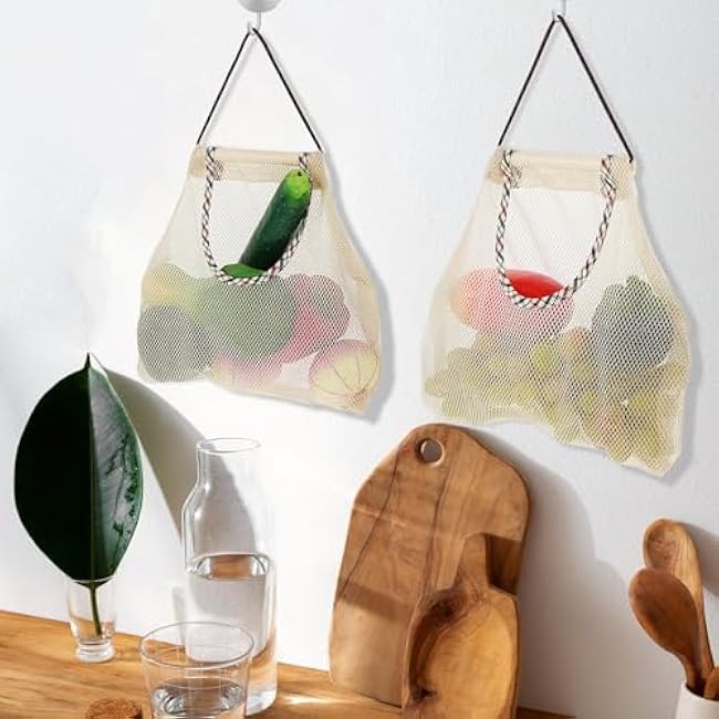 2 Pack Mesh Bags Hanging Storage