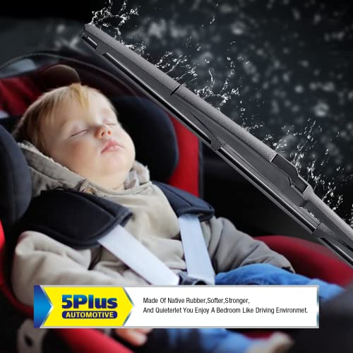 Image of 5 PLUS 14 Inch Rear Wiper Blade Replacement for Jeep Cherokee 2023-2014 /Hyundai Santa Fe 2012-2007 Tucson 2021-2016 Accent 11-07 /Toyota CHR 2022-2018 /Lexus RX 09-04 Rear Windshield Wiper (14-A)