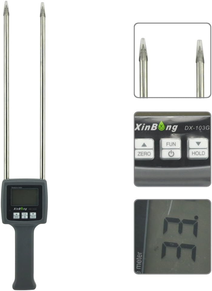 Portable Grain Moisture Meter Wheat Corn Beans Rice Oats Paddy Tester Dx-103g 6-30%