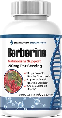 Berberine Supplement 1200mg - Berberina HCL Premium - Cápsulas de Berberina Fórmula Avanzada, Suplemento de Apoyo Metabólico de Berberina* - 60