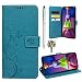 Produktbild idlehour Hülle für Samsung Galaxy M51 Gemalt Muster Flip Wallet Handyhülle, PU-Leder mit Kartenschlitz Magnetschnalle Halterung case stoßfest Kratzfest Schutzhülle (Blau)
