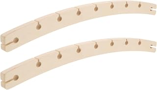 2pcs Wooden Hammock End Bars 9 Hole Detachable Curved Replacement