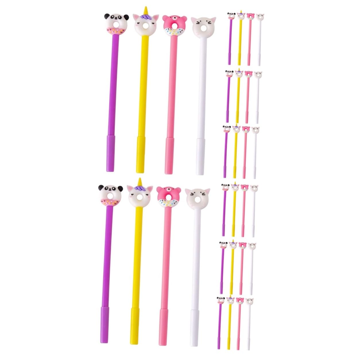 2 Ensembles Lot De Stylos Gel Donut Adorables Pour Garçon Fille Ergonomiques Et Pratiques Pour Scolaire Créatif Pour Garçons Et Filles 20 Pièces * 2