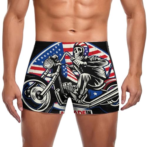 Boxer de bain homme moto squelette : fini les maillots qui irritent, slip short confort