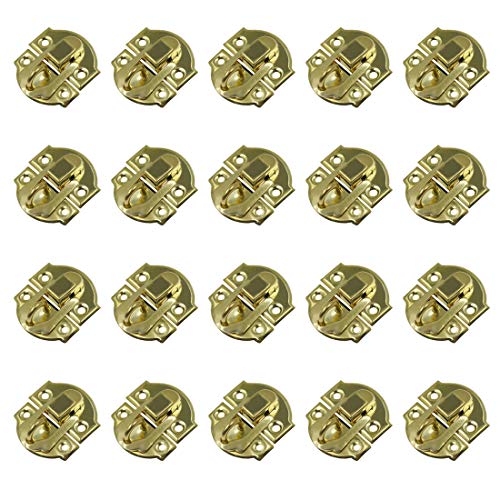 Luomorgo 20 Pcs Hasp Latch Decorative Hasp Latch Lock for Jewelry Wooden Box Cabinet, Gold