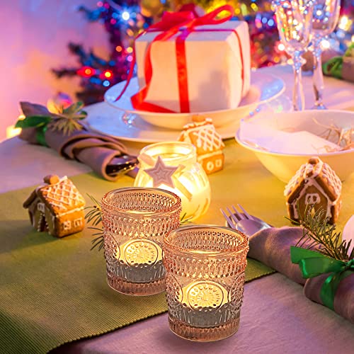 Wdhodec Pink Candle Holders, Glass Votive Candle Holder, Tea Lights Holder For Valentine's Day Wedding Table Birthday Party Decoration, Set Of 24 #TOP3
