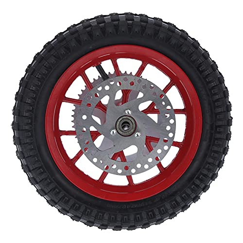 12.5x2.75in Rear Wheel Rim Tire with 12mm Bearing Assembly, Rear Wheel for Mini Dirt Bike, Rubber Tire Brake Disc Rotor and Sprocket for Dirt Pit Bike (C (red))
