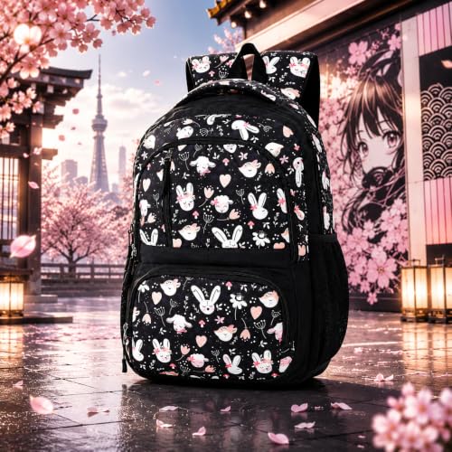 Image of MY FAV 16 inch Anime Design Printed Backpack | Durable Polyester 30 Liter Anime Print Bag | Perfect for School, College, Office, Travel | Multiuse Laptop Backpack | Long Lasting Print, Pack of 1