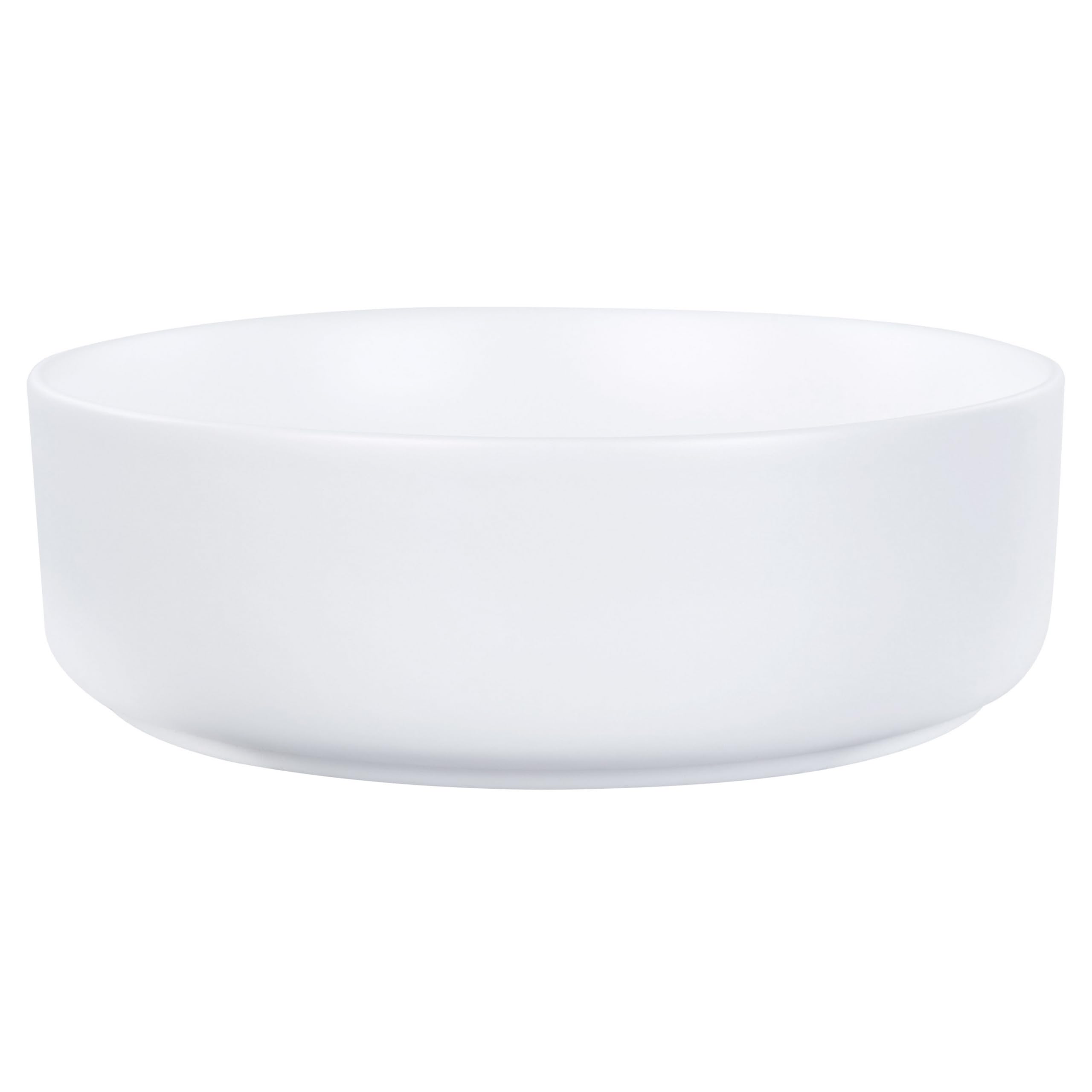 Umywalka łazienkowa nablatowa ceramiczna matowa okrągła 36 cm złamana biel Cirat