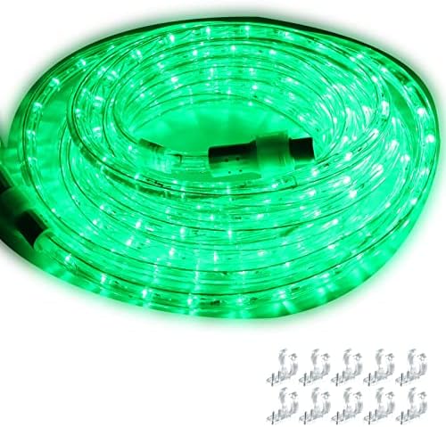 Aniai 18ft 216 LED Rope Lights, 120V UL Listed Plugin Rope Lights Connectable Indoor and Outdoor Flexible LED Tube Lights for Holiday, Garden, Yard, Corridor and Patio Decor (Green)