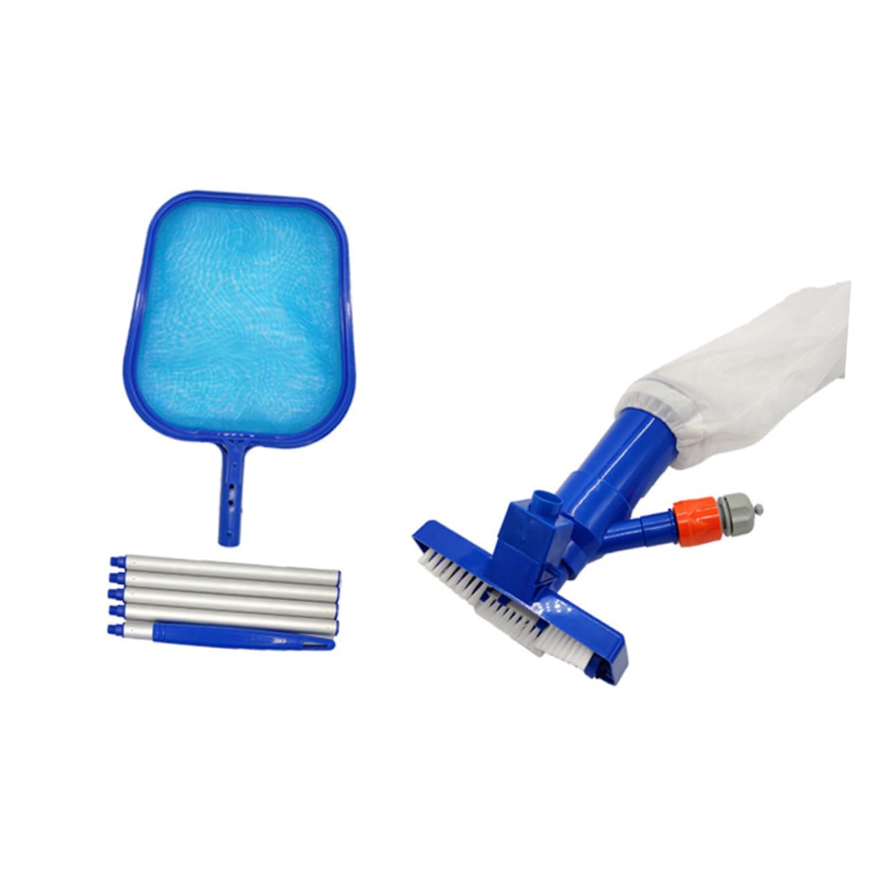 Milisten Piscina Aspirador de Limpieza 1 Set Plástico y Aluminio Azul