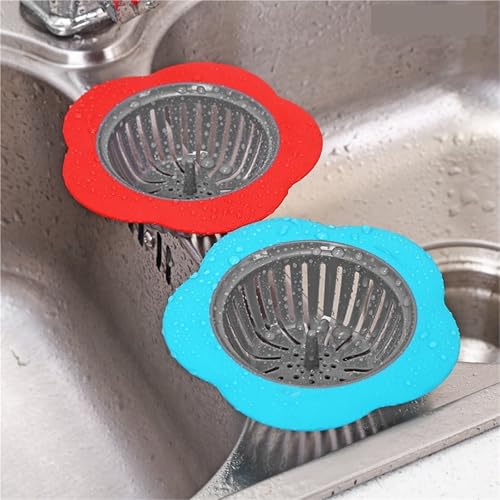 Trampa de residuos de silicona con forma de flor para proteger tus tuberías 5