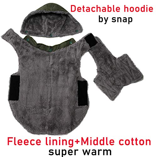 JoyDaog Fleece Dog Hoodie for Small Dogs Super Warm Puppy Jacket for Cold Winter Dog Coats,Green S, Small (Pack of 1) - Image 2