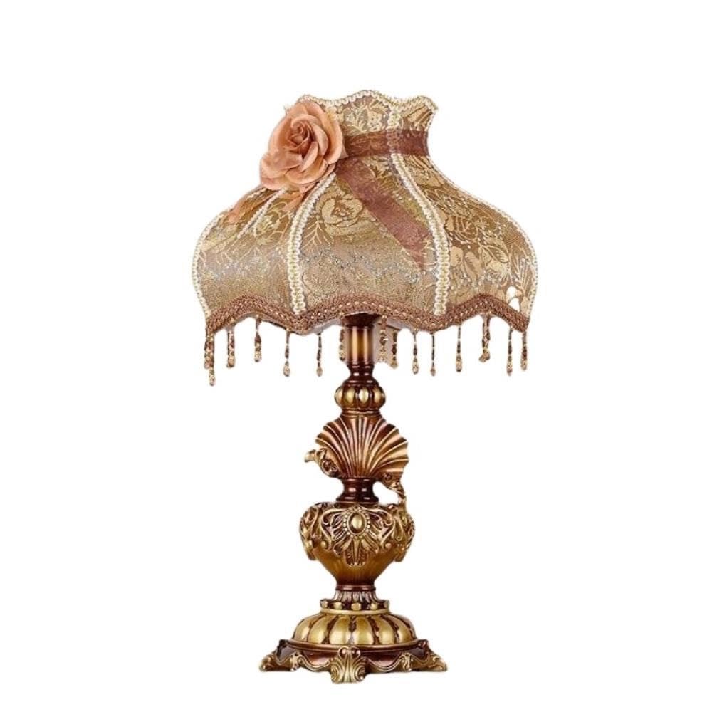 Lampada vintage dimmerabile, luce notturna ambientale sul comodino | Vintage, base in resina, paralume in tessuto, dimmerabile, dipinto a mano, luce ambientale(Type B)