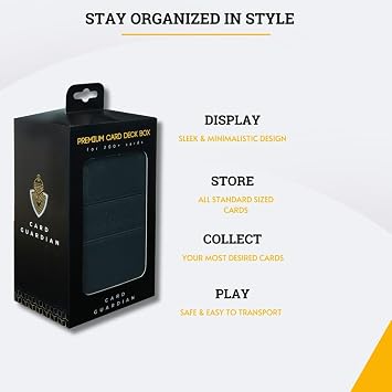 Card Guardian Premium Double Deck Box, Black | Holds 200 Cards, Trading Card Games TCG