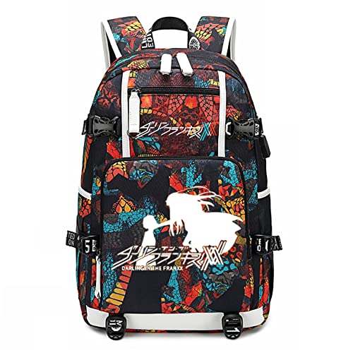 ISaikoy Anime Darling in the FranXX Backpack Shoulder Bag Bookbag Daypack School Bag M11