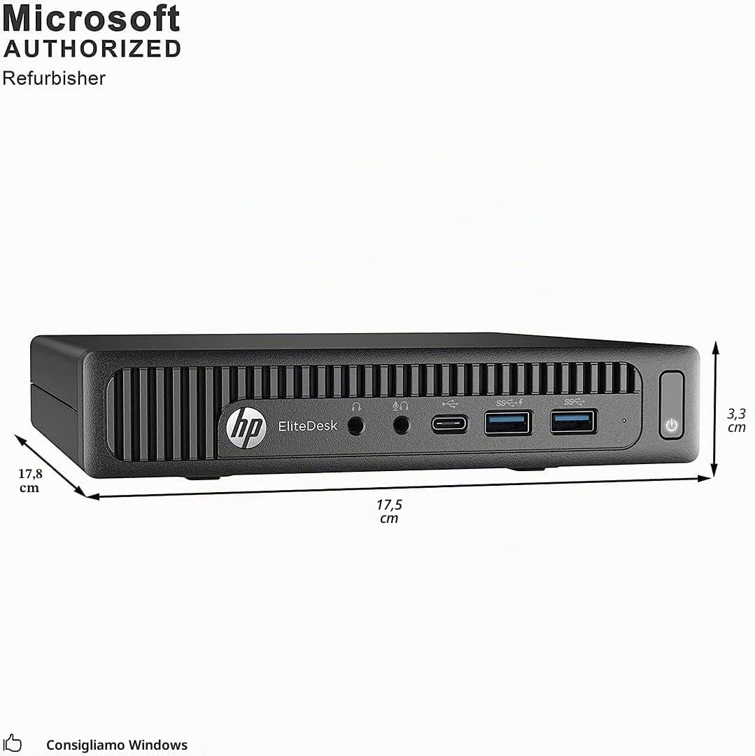 HP EliteDesk 800 G2 - Mini PC desktop, Intel Core i5-6600, 8 GB RAM, SSD da 256 GB, tastiera US QWERTY WiFi, Bluetooth, Windows 11 Pro (ricondizionato)