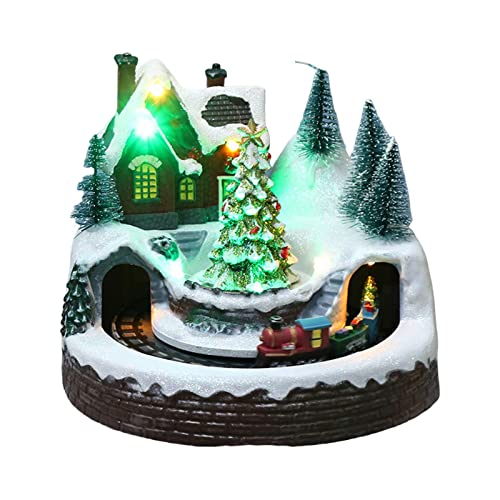 Statue de Maison de Noël et Arbre Décoratif pour Table de Salon - 8