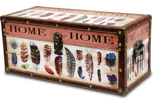 BAUL Madera Decoracion Plumas (50 * 22 * 22)