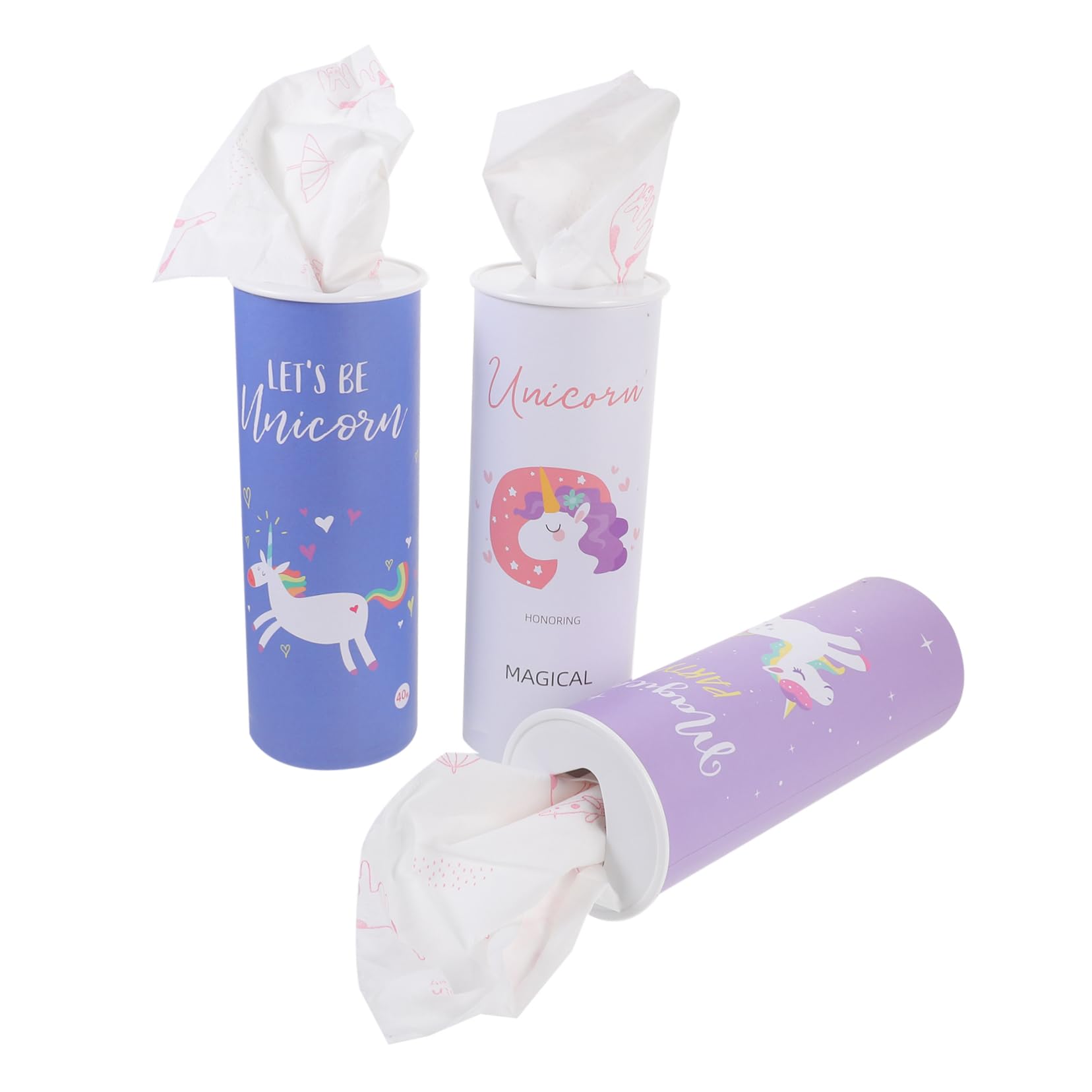 3 Sätze Cartoon -druckpapier Einhorngewebe Einhorn-servietten Servietten Für Den Esstisch Dekorative Papier Farbige Gewebe Auto 3 Stück * 3
