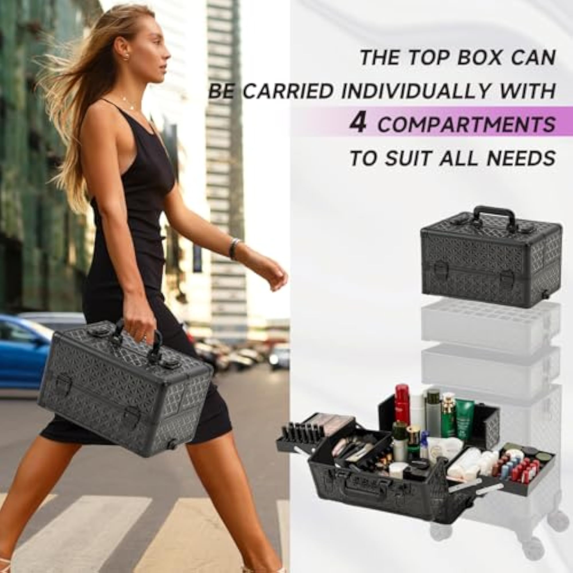 Portable Multi-Storey Nail Case for Nail Tech Organizer