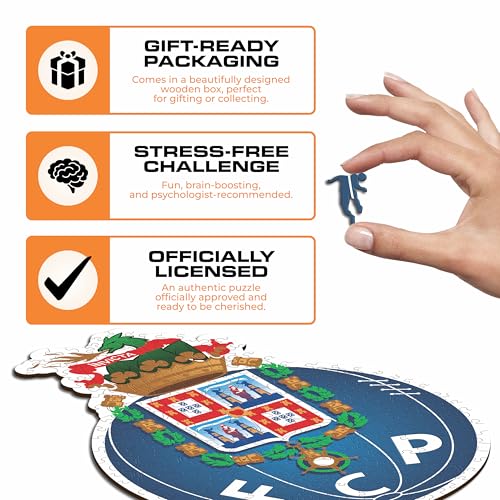 Iconic Puzzles - Porto, Logo, Officially Licensed Wooden Puzzle, 100% Sustainable, Gift for Adults and Children Size S, 150 Pieces - Image 2