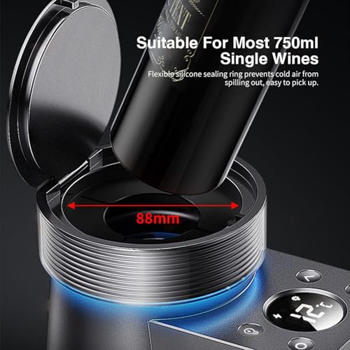 Enfriador De Vino Eléctrico 2-20°c para 1 Botella, Control De Temperatura Ajustable, Refrigerador Termoeléctrico para Vino Tinto Blanco Rosado, para Hogar Oficina Fiestas