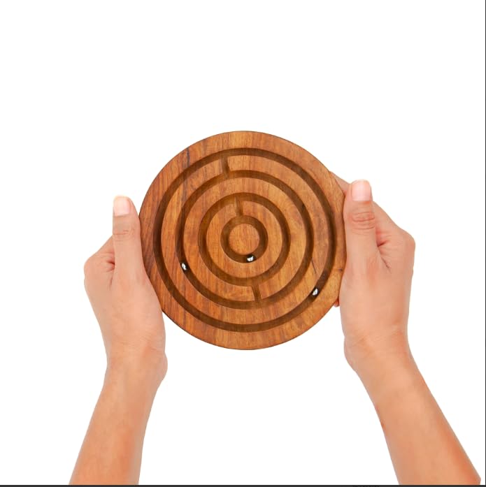Mittimate Wooden Maze & Labyrinth (6 Inch) Puzzle Game for Kids I Bhool Bhulaiyaa Indoor Activity Board Game for Children I Brain Teaser Toys (B09S62PBHR) Amazon Price History, Amazon Price Tracker
