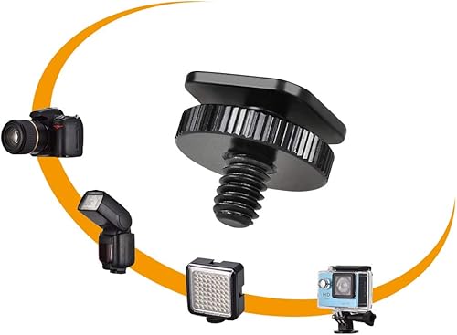 Miniatura 4 de KAGYOKU Paquete de 4 tornillos adaptadores de cámara de 14 de pulgada soportes versátiles de flash para plataformas de cámara DSLR, trípodes y