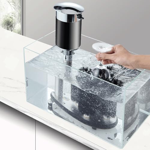Electric Commercial Glass Washer, 5 Detachable Cleaning Brushes, Wash Tea Stains/Coffee Stains, for Bar Reception/Banquet Venue
